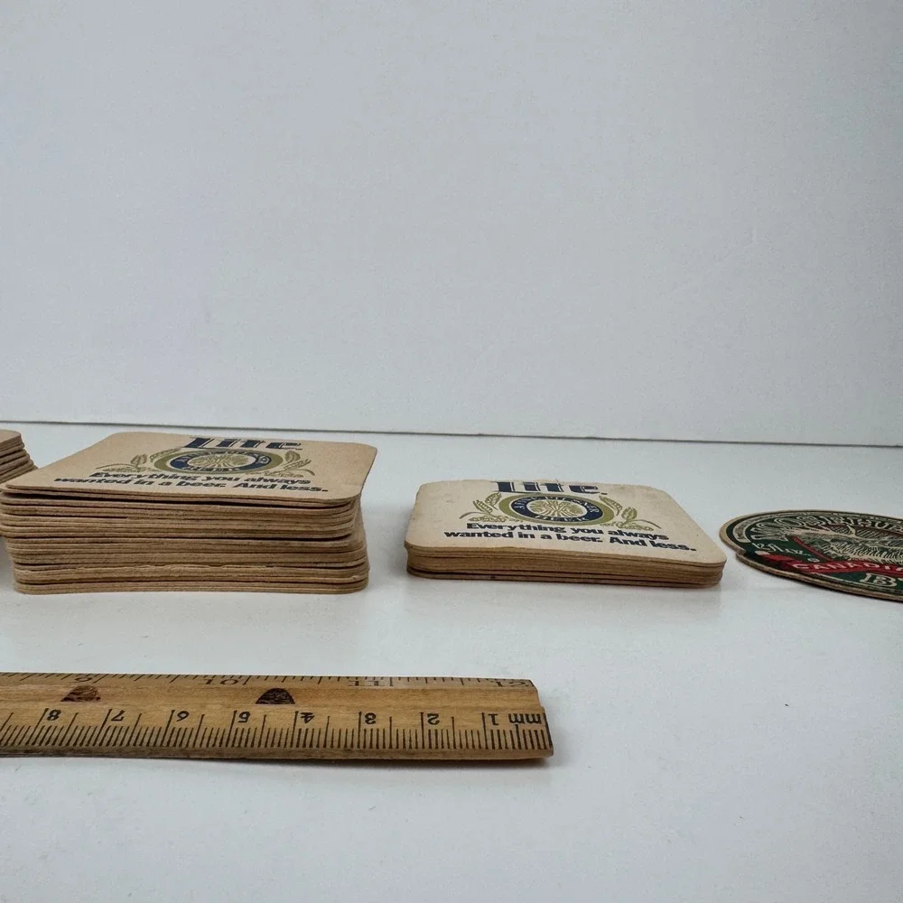 Vtg lot of 68 Miller Lite Thin Cardboard Beer Coaster Fine Pilsner Collect‎ READ